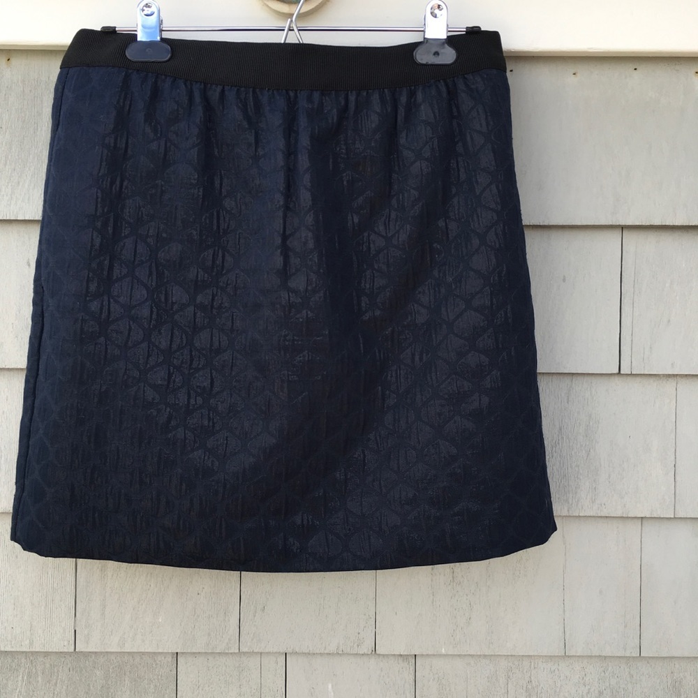 Vintage Ann Taylor LOFT Metallic Sheen Jacquard Mini Skirt Size 6 - Picture 4 of 8